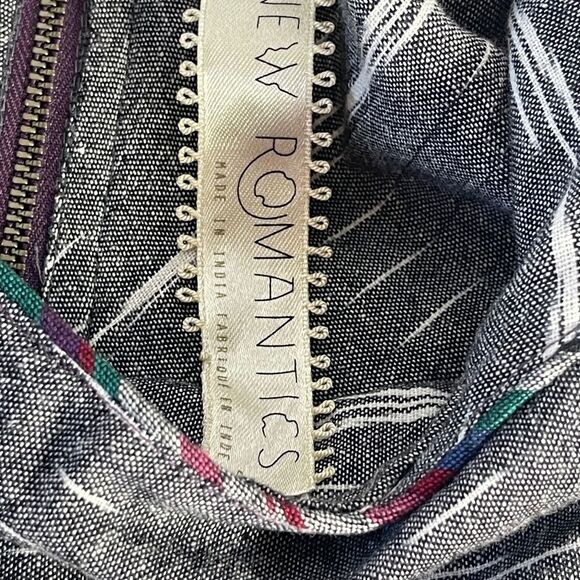 Free People New Romantics Midnight Grey Sleeveless Ikat Print Dress Sz 0 - Picture 7 of 10